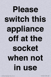 Please switch this appliance off at the socket when not in use
